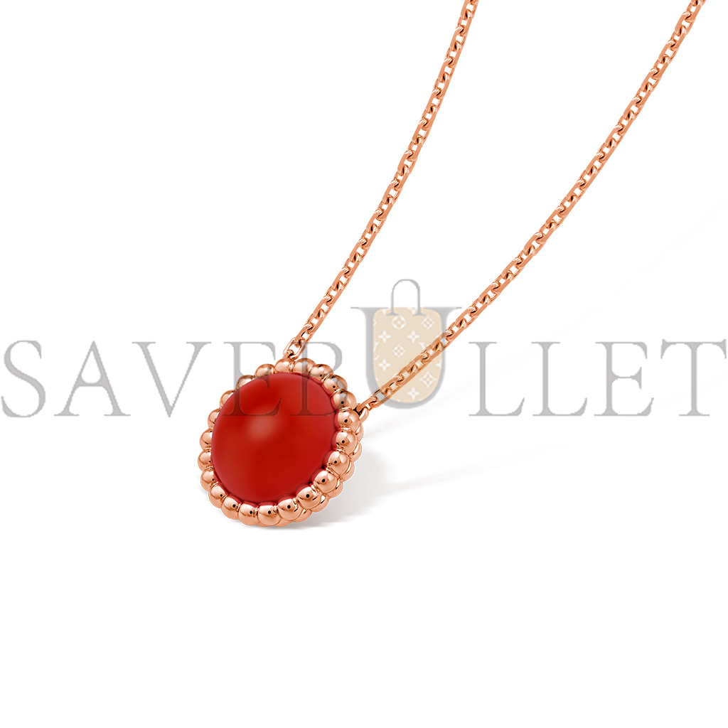 V*N CL*F arpels perlÉe couleurs pendant - rose gold, carnelian  vcarp4do00